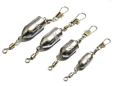 Bullet shaped lead weight sinker with double buttons