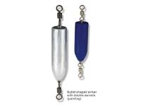 Bullet shaped lead weight sinker with double swivels(painting)